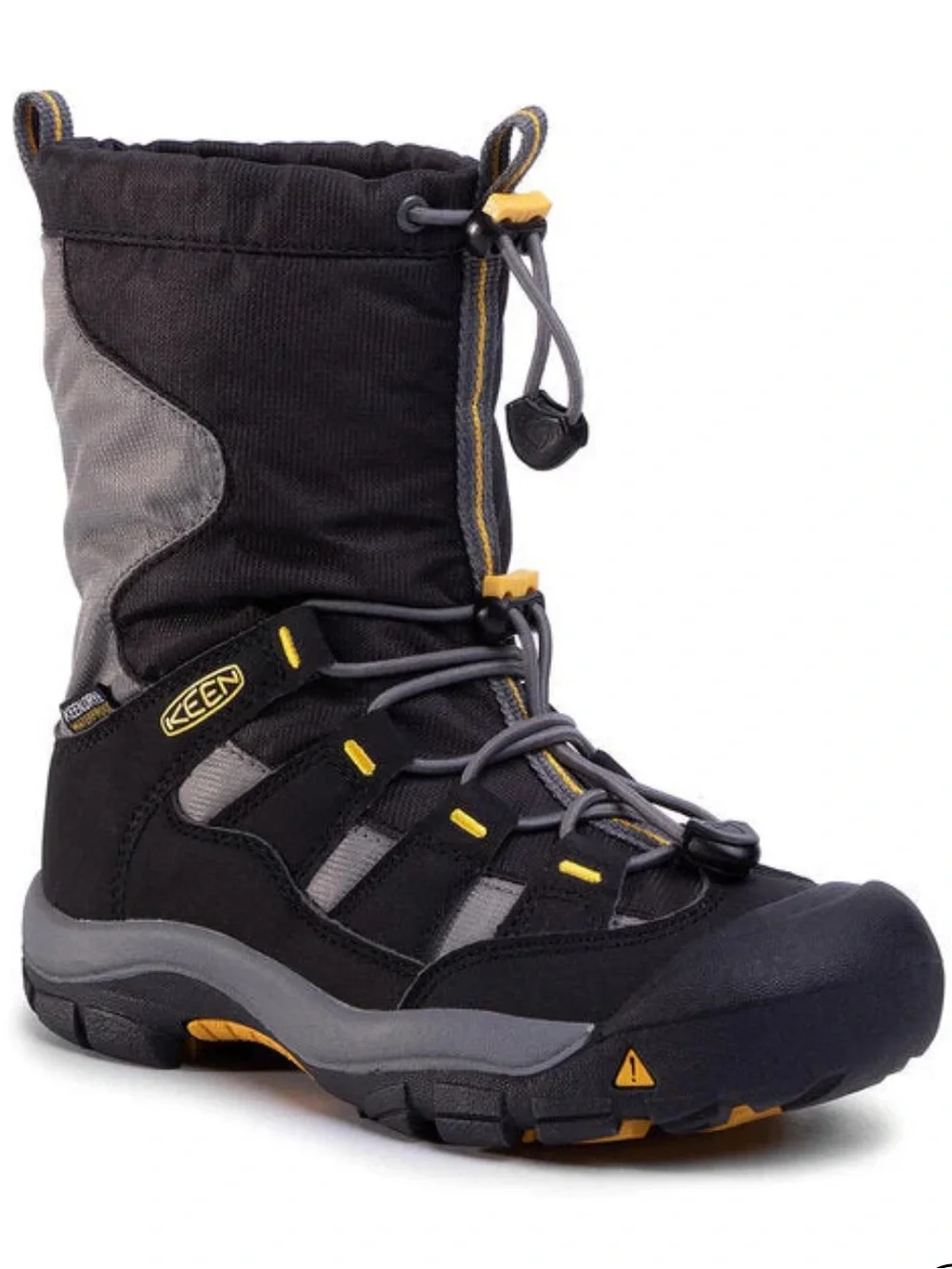 KEEN Unisex Kids Winterport Neo Boot Waterproof Black/Grey/Yellow Size 1